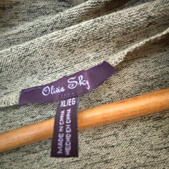 Olivia Sky Gray Drape Front Poncho - Picture 5 of 5